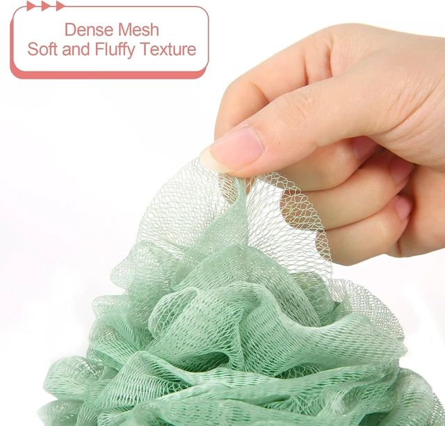Alt view image 3 of 7 - Deep Cleansing Exfoliating Bath Sponge for Men and Women, Natural Loofah Body Scrubber Set with Handle