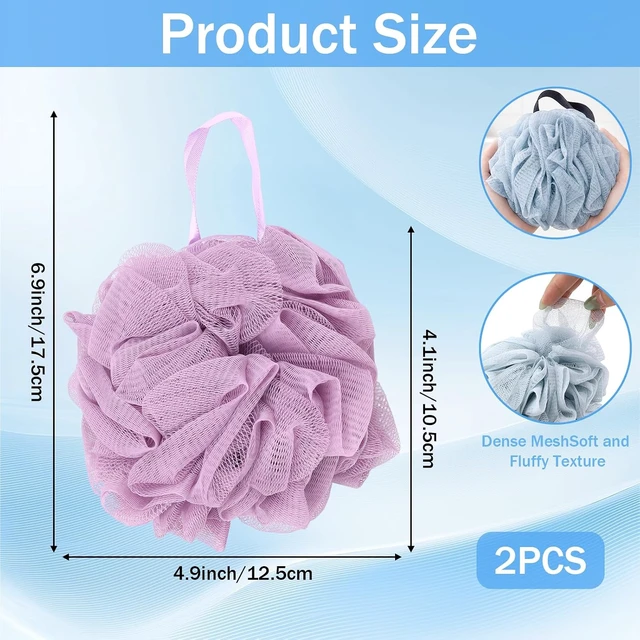 Alt view image 3 of 6 - Dual Pack Natural Loofah Exfoliating Bath Scrubber for Body