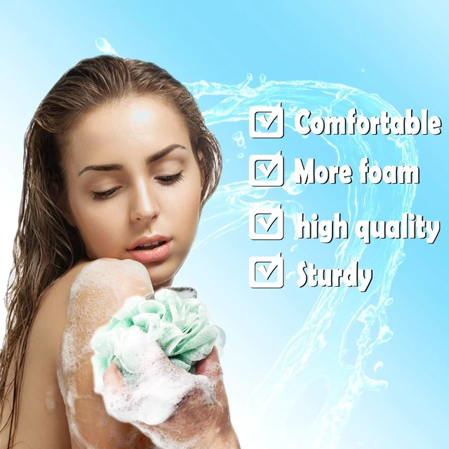 Alt view image 6 of 7 - Deep Cleansing Exfoliating Bath Sponge for Men and Women, Natural Loofah Body Scrubber Set with Handle