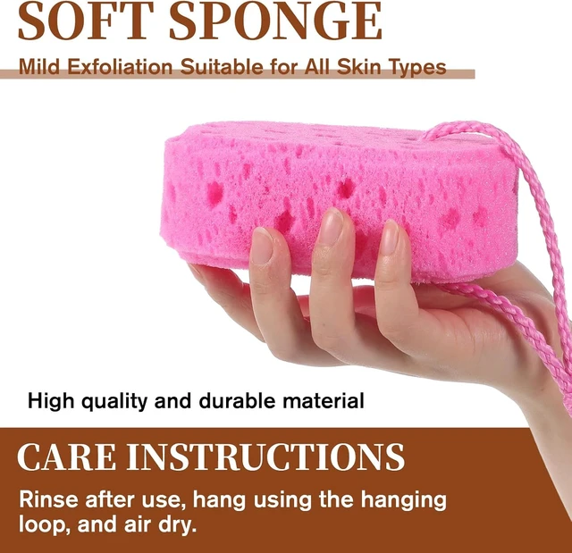 Alt view image 3 of 7 - Reusable Body Sponges for Women Men Washing Scrubber, Shower Pouf Cleaning Loofahs Sponges for Bodys, Exfoliating Bath Sponge, Sponge Loofah Body Scrubber