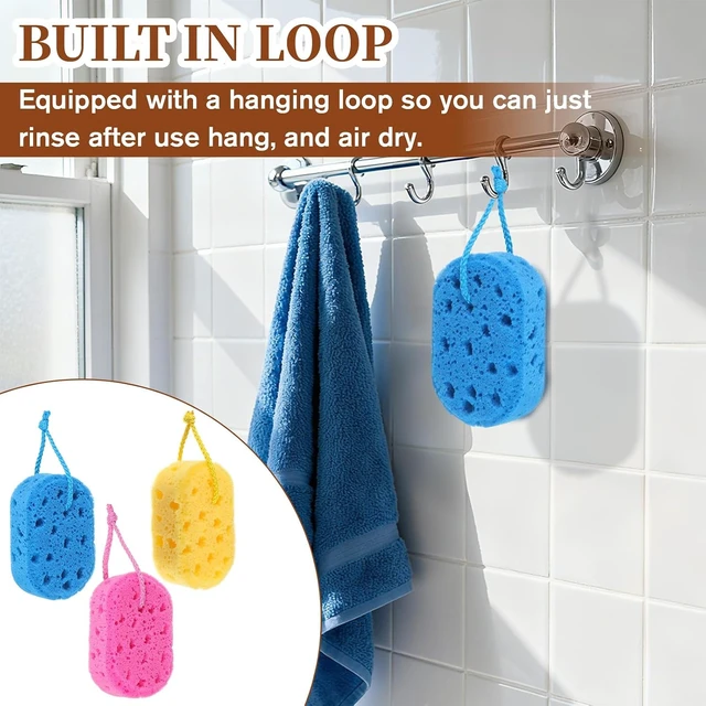 Alt view image 5 of 7 - Reusable Body Sponges for Women Men Washing Scrubber, Shower Pouf Cleaning Loofahs Sponges for Bodys, Exfoliating Bath Sponge, Sponge Loofah Body Scrubber