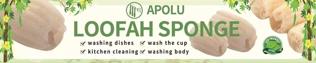 Main image of Pure Natural Luffa Body Exfoliator & Kitchen Scrubber for Gentle Skin Care and Dish Washing