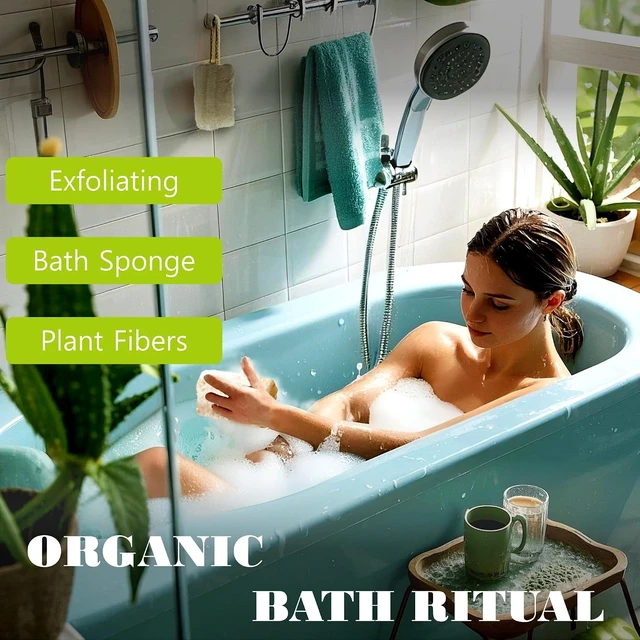 Alt view image 5 of 7 - Organic Luffa Sponge Kitchen Dish Brush Plant Fiber Scrubber Body Exfoliator Face Washcloth for Home Cleaning