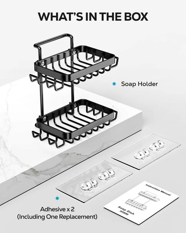 Alt view image 6 of 7 - Self-Adhesive Shower Bar Soap Rack, Wall-Mounted Soap Dish