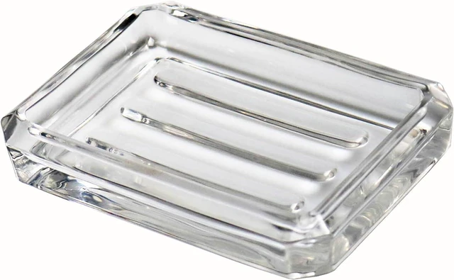 Main image of Durable Bar Holder for Bathroom Sink and Kitchen, Transparent Glass Soap Tray