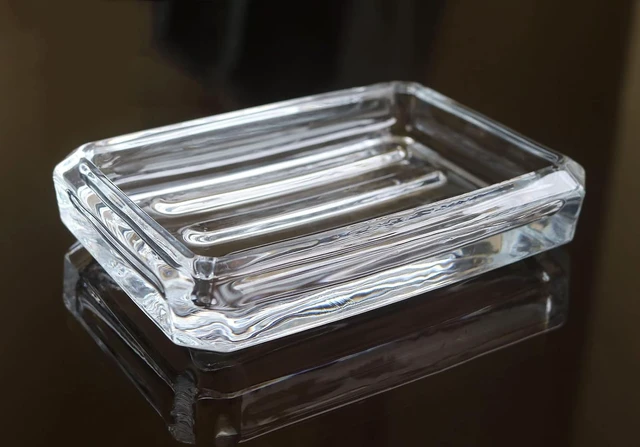 Alt view image 2 of 5 - Durable Bar Holder for Bathroom Sink and Kitchen, Transparent Glass Soap Tray