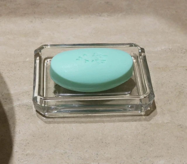 Alt view image 3 of 5 - Durable Bar Holder for Bathroom Sink and Kitchen, Transparent Glass Soap Tray