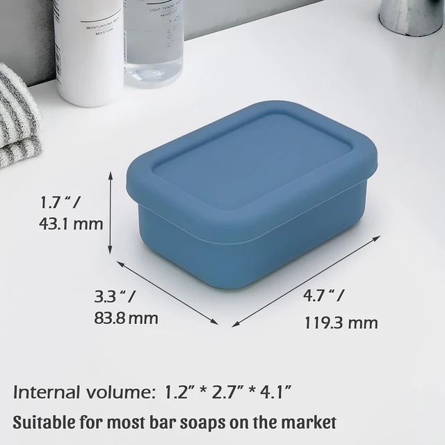 Alt view image 7 of 7 - Lightweight Holder for Gym Camping, Durable Portable Bar Soap Container with Drainage Tray, Waterproof Silicone Soap Box for Travel