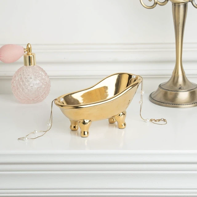 Alt view image 5 of 7 - Decorative Ceramic Mini Clawfoot Bathtub Soap Dish for Bathroom