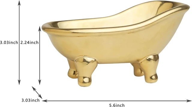 Alt view image 4 of 7 - Decorative Ceramic Mini Clawfoot Bathtub Soap Dish for Bathroom
