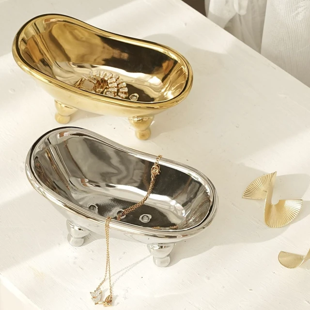 Alt view image 6 of 7 - Decorative Ceramic Mini Clawfoot Bathtub Soap Dish for Bathroom