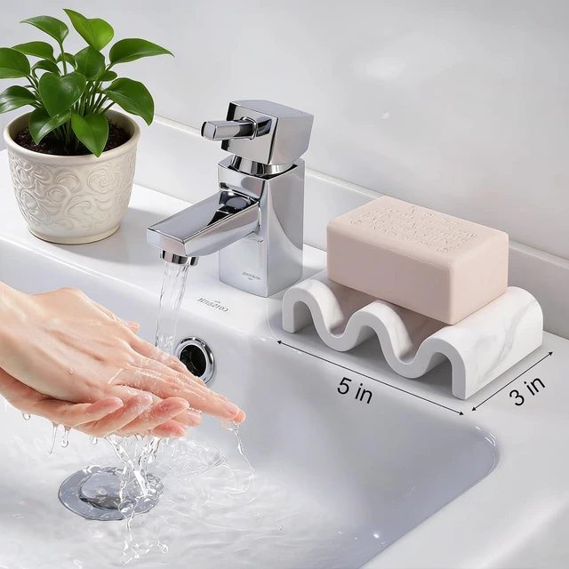 Alt view image 4 of 7 - Marble Diatomite Soap Tray Fast Drying Bar Holder
