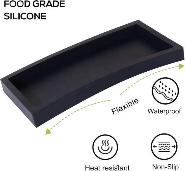 Alt view image 3 of 7 - Silicone Sink Tray for Soap & Vanity Organization