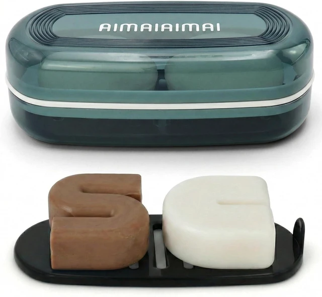 Main image of Bathroom Shampoo Bar Holder, Large Soap Dish with Drainage Tray