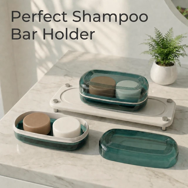 Alt view image 5 of 7 - Bathroom Shampoo Bar Holder, Large Soap Dish with Drainage Tray