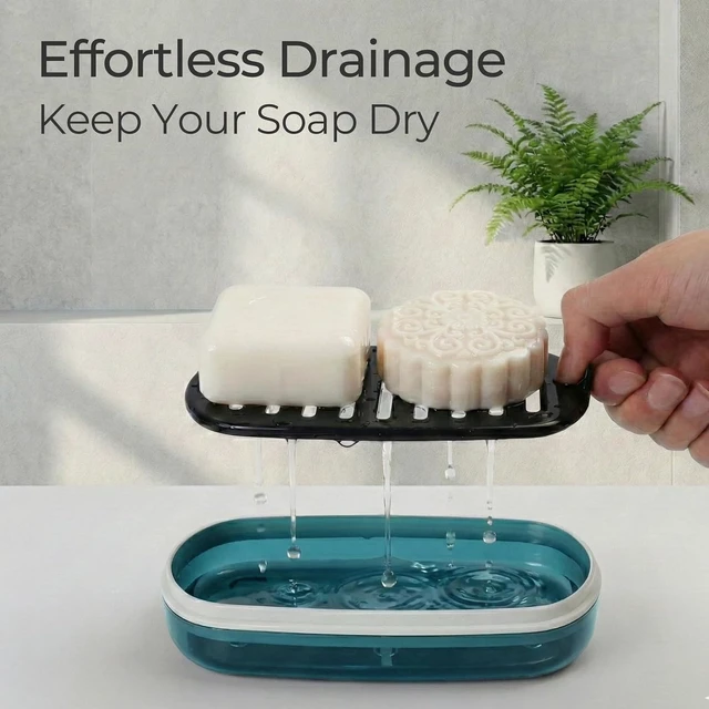 Alt view image 6 of 7 - Bathroom Shampoo Bar Holder, Large Soap Dish with Drainage Tray