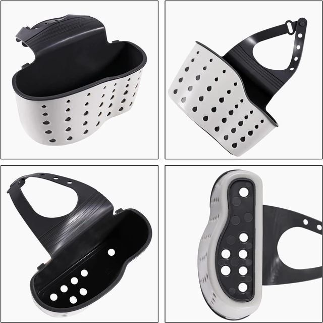 Alt view image 2 of 7 - Kitchen Sink Caddy Organizer, Adjustable Faucet Sponge Holder with Drain Holes