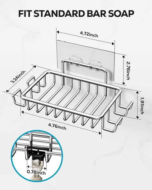 Alt view image 6 of 7 - Adhesive Wall-Mounted Soap Dish for Bathroom Shower