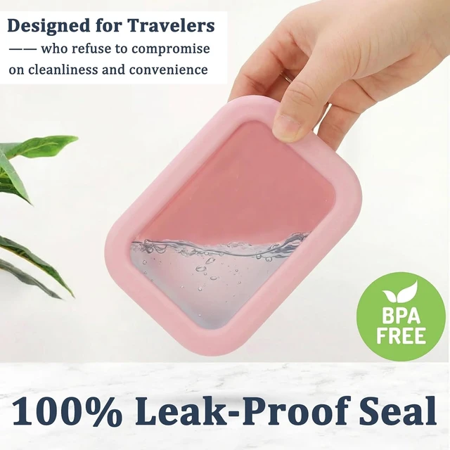 Alt view image 5 of 7 - Waterproof Silicone Portable Soap Box with Drainage Tray - Travel Bar Soap Container for Gym Camping & Carry-on