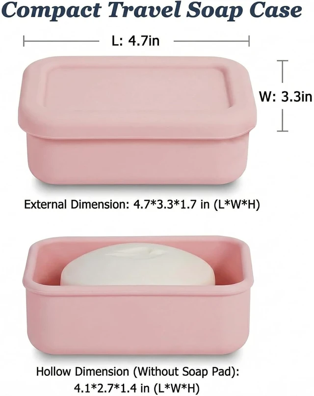 Alt view image 2 of 7 - Waterproof Silicone Portable Soap Box with Drainage Tray - Travel Bar Soap Container for Gym Camping & Carry-on