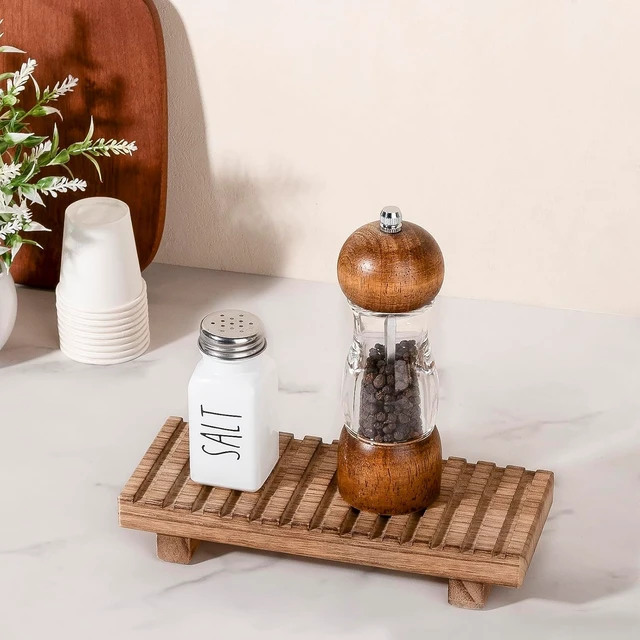 Alt view image 4 of 7 - Rustic Farmhouse Wooden Bathroom Tray Stand Decor