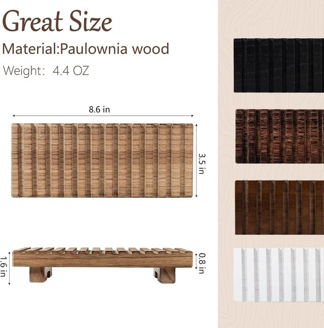 Alt view image 5 of 7 - Rustic Farmhouse Wooden Bathroom Tray Stand Decor