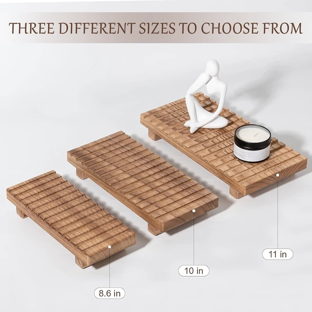 Alt view image 6 of 7 - Rustic Farmhouse Wooden Bathroom Tray Stand Decor