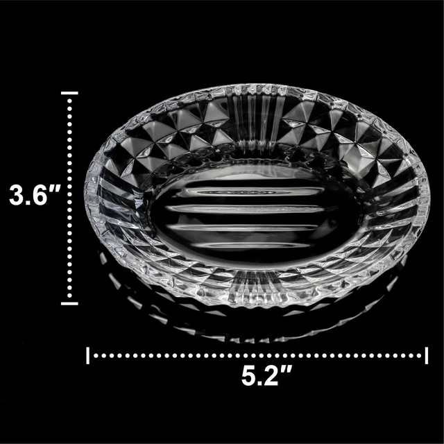Alt view image 5 of 6 - Transparent Glass Bar Soap Holder with Raised Embossed Edges for Bathroom Sink and Kitchen