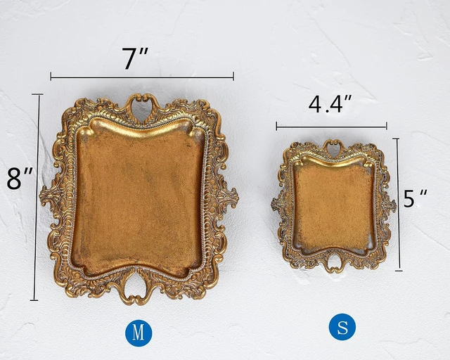 Alt view image 7 of 7 - Retro Gold Metal Trinket Dish & Jewelry Tray - Vintage Style Ring Holder