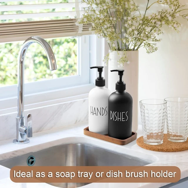 Alt view image 3 of 7 - Jewelry & Dish Soap, Compact Acacia Wood Vanity Tray for Bathroom & Kitchen Counters - Decorative Organizer for Perfume