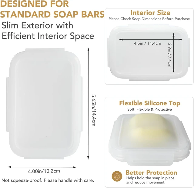Alt view image 2 of 6 - Business Trips, Gym, Leakproof Airtight Silicone Travel Soap Box - Portable & Slim Holder for Camping