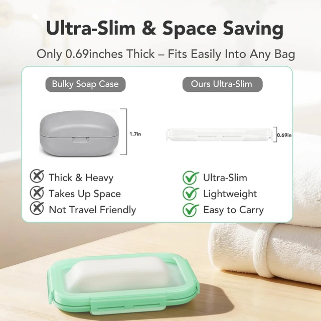 Alt view image 3 of 6 - Business Trips, Gym, Leakproof Airtight Silicone Travel Soap Box - Portable & Slim Holder for Camping