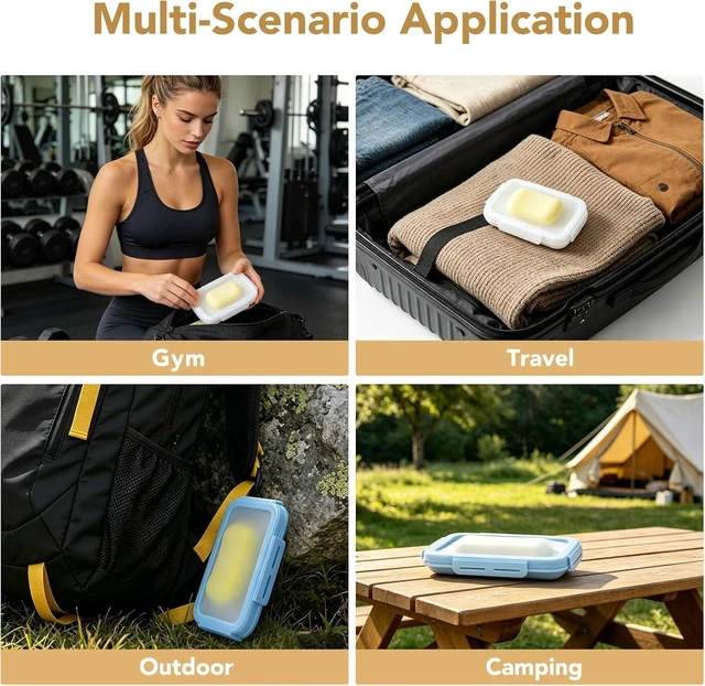 Alt view image 5 of 6 - Business Trips, Gym, Leakproof Airtight Silicone Travel Soap Box - Portable & Slim Holder for Camping