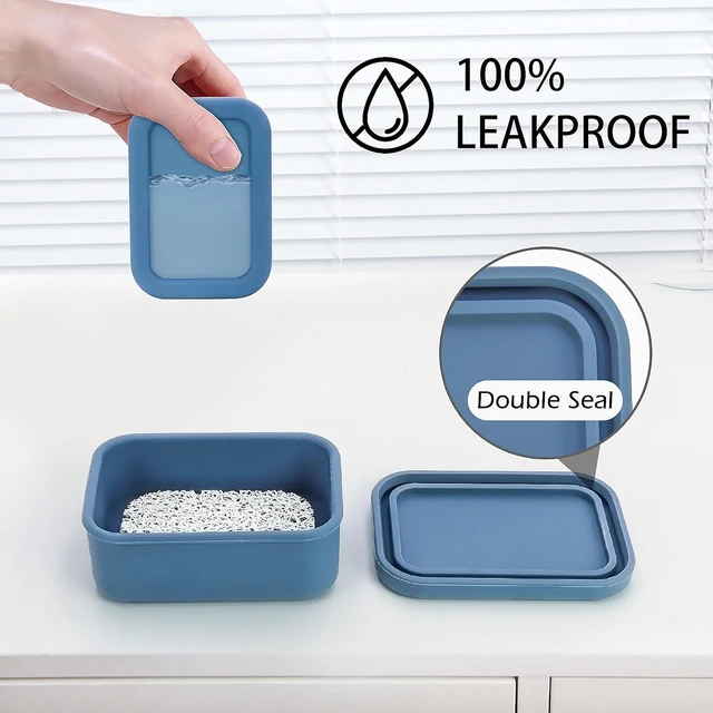 Alt view image 6 of 7 - Lightweight Holder for Gym Camping, Durable Portable Bar Soap Container with Drainage Tray, Waterproof Silicone Soap Box for Travel