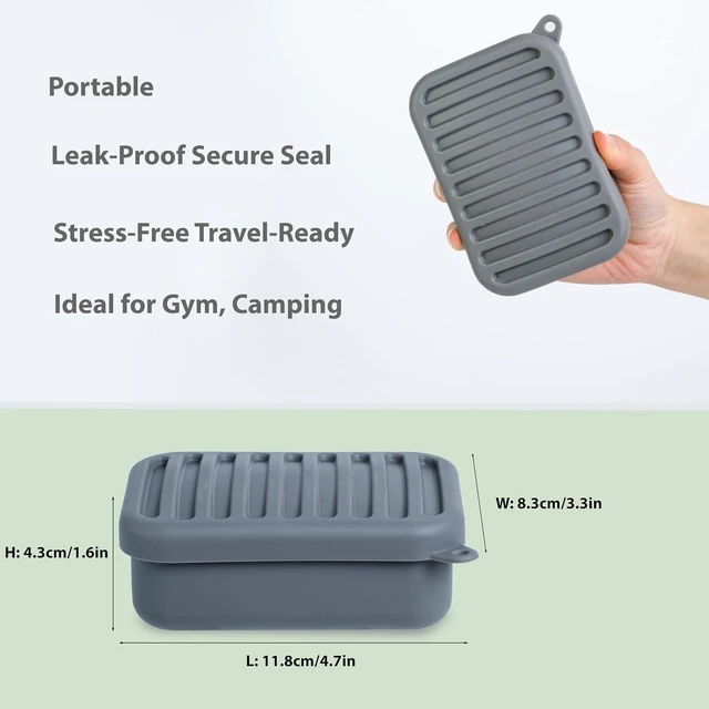 Alt view image 6 of 7 - Compact Holder for Camping Gym Outdoor, Portable Leakproof Silicone Travel Soap Container with Drainage Layer