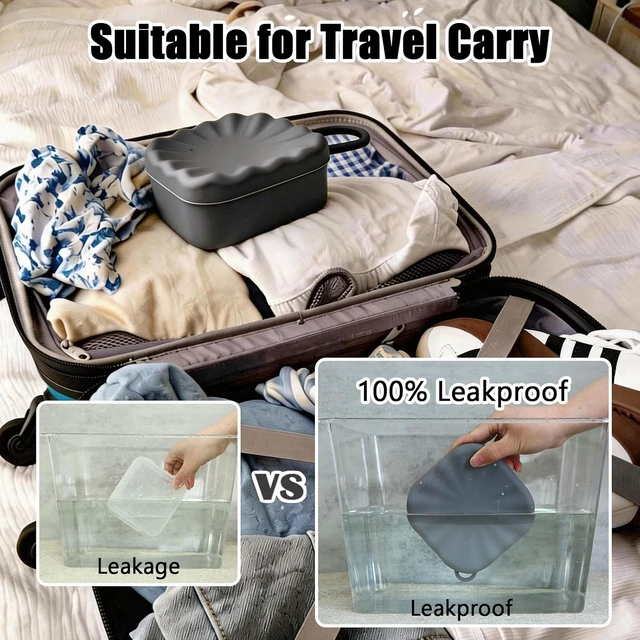 Alt view image 2 of 7 - Bar Soap Storage Box, Silicone Square Soap Container for Travel