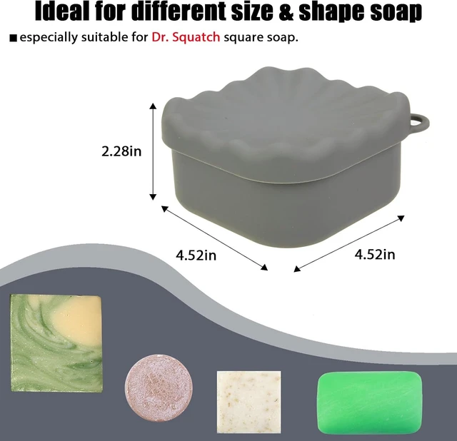 Alt view image 3 of 7 - Bar Soap Storage Box, Silicone Square Soap Container for Travel