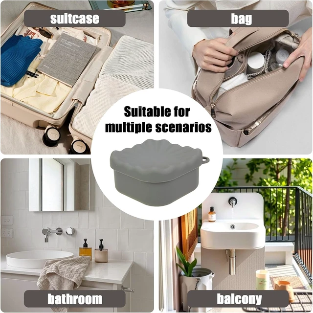 Alt view image 5 of 7 - Bar Soap Storage Box, Silicone Square Soap Container for Travel