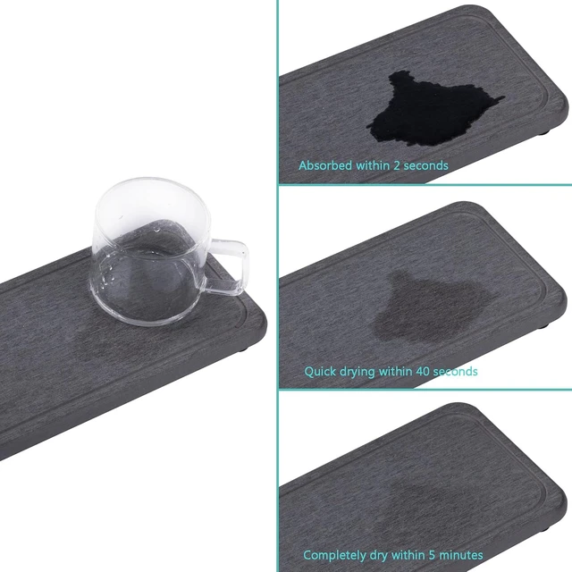 Alt view image 7 of 7 - Diatomaceous Earth Absorbent Bathroom Sink Trays