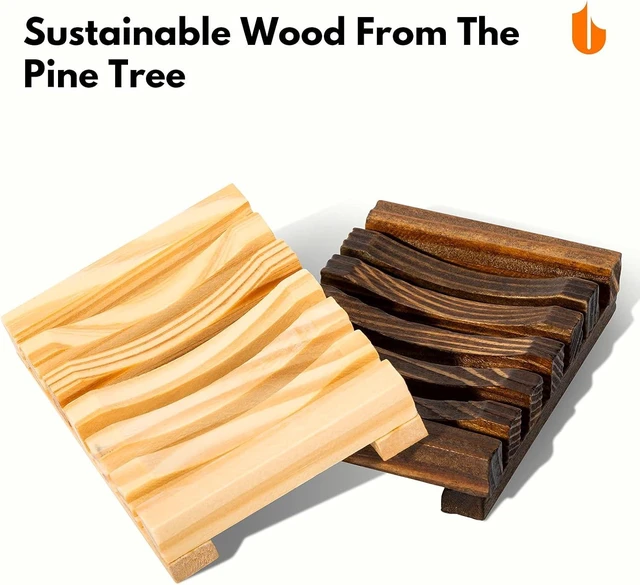 Alt view image 5 of 6 - Plastic-Free & Biodegradable Drainage Tray, Eco-Friendly Solid Wood Soap Holder for Bathroom
