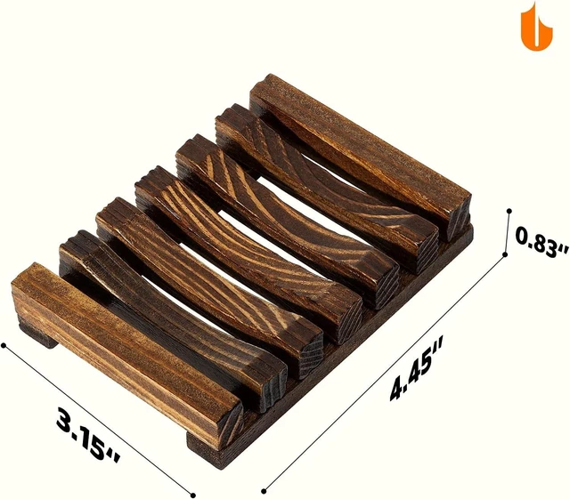 Alt view image 6 of 6 - Plastic-Free & Biodegradable Drainage Tray, Eco-Friendly Solid Wood Soap Holder for Bathroom