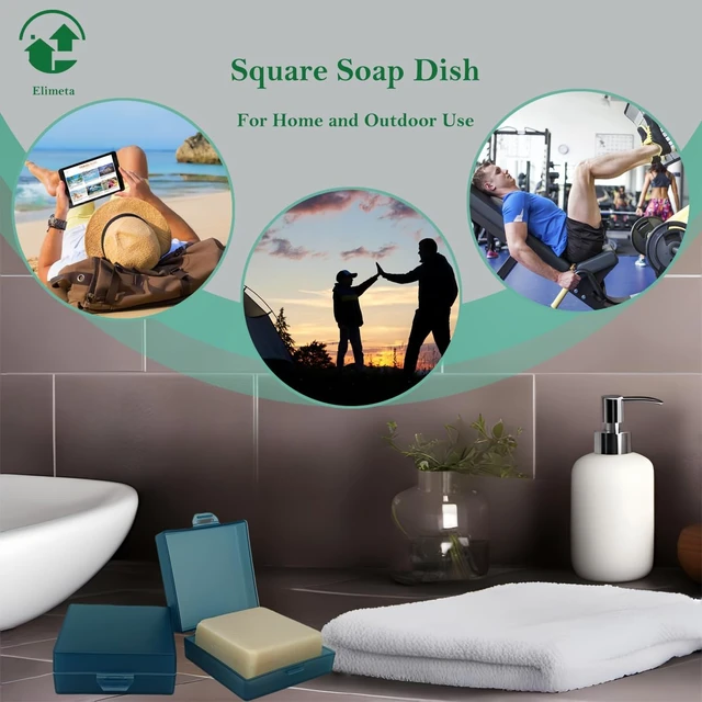 Alt view image 3 of 6 - Portable Bar Container for Travel Camping Gym Bathroom, Dual Pack Waterproof Soap Case with Lid