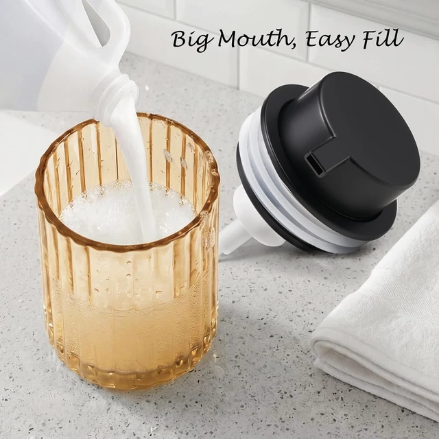 Alt view image 6 of 7 - Amber Glass Foaming Soap Dispenser Set