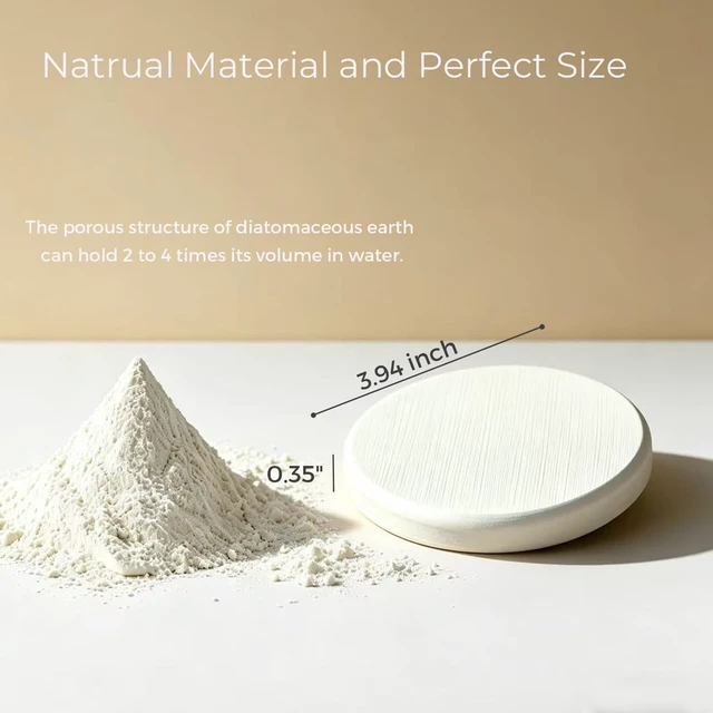 Alt view image 6 of 7 - and Bottles, Cups, Quick-Drying Absorbent Stone Soap Dish & Coaster for Hand Soap, Diatomite Sink Tray