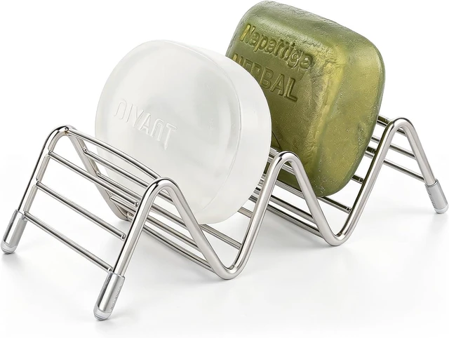 Main image of Self-Draining Stainless Steel Bar Soap Holder Dish