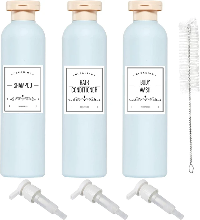 Main image of Plastic Squeeze Bottles for Shampoo and Conditioner