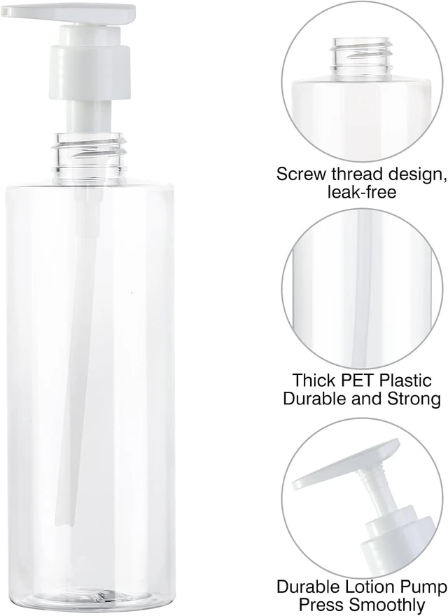 Alt view image 4 of 7 - Clear Refillable Plastic Pump Bottles for Soap Dispenser
