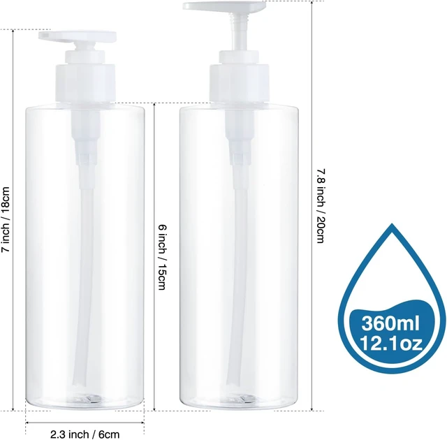 Alt view image 3 of 7 - Clear Refillable Plastic Pump Bottles for Soap Dispenser