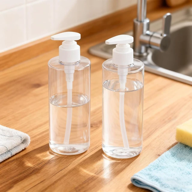 Alt view image 7 of 7 - Clear Refillable Plastic Pump Bottles for Soap Dispenser