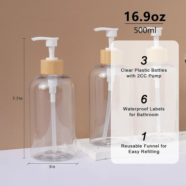 Alt view image 2 of 7 - Clear Bathroom Shower Soap Dispenser for Shampoo and Conditioner